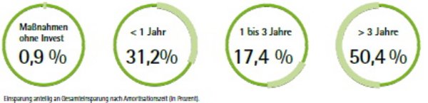 Amortisationszeiten der Maßnahmen in den Unternehmen der Projektrunde 2021