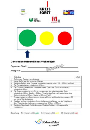 Testat "Generationenfreundliches Wohnobjekt". Foto: Kreis Soest