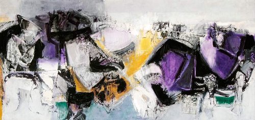 Das Gemälde „ohne Titel“ von Paul Werth entstand im Jahr 1972 und ziert heute das Sitzungszimmer 1. Es ist im Stil des Informel gemalt, der keineswegs typisch für Werth war. Seine Leidenschaft galt der Karikatur. Erst spät wechselte er zur abstrakten Malerei im Informel-Stil. Dem 1912 in Soest geborenen Künstler lagen Ruhm und kommerzielle Interessen fern, so dass er viele seiner Werke unsigniert verschenkte. Der Autodidakt starb 1977 an den Folgen eines Unfalls in seinem Atelier in Soest. Foto: Kreis Soest/Weinstock