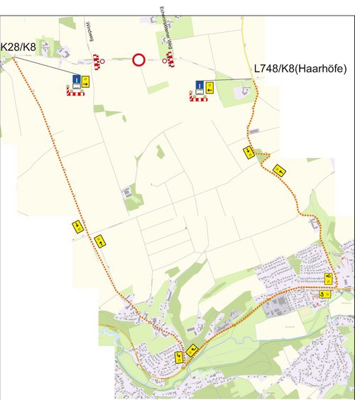 Umleitung ausgeschildert