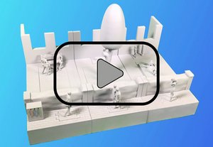 Im Hintergrund ist das 3D-Modell zu sehen und vorne ein Abspielsymbol, da sich hinter dem Bild ein Link zu einem Youtube-Video verbirgt.