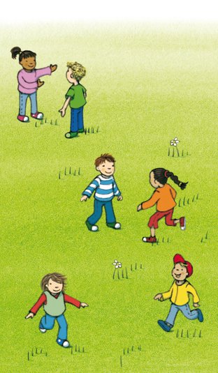 Folgende Übung kannst Du mit Deinen Lehrern und Klassenkameraden machen: Alle Kinder laufen herum. Jedes Kind achtet genau auf die anderen Kinder. Wenn sich zwei Läufer nahekommen, müssen beide stoppen! Die beiden Kinder verständigen sich, wer zuerst weiterlaufen darf. Dann geht es weiter.