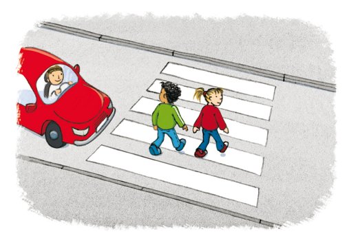 Wenn das Auto hält und Du sicher bist, dass der Fahrer Dich sieht, kannst Du gehen. Achte trotzdem auf andere Autos, die vielleicht fahren.