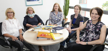 Das ist das Team der Schulpsychologischen Beratungsstelle. Hier kannst Du Dich hinwenden, wenn Du Probleme in der Schule hast. Foto: Thomas Weinstock/Kreis Soest